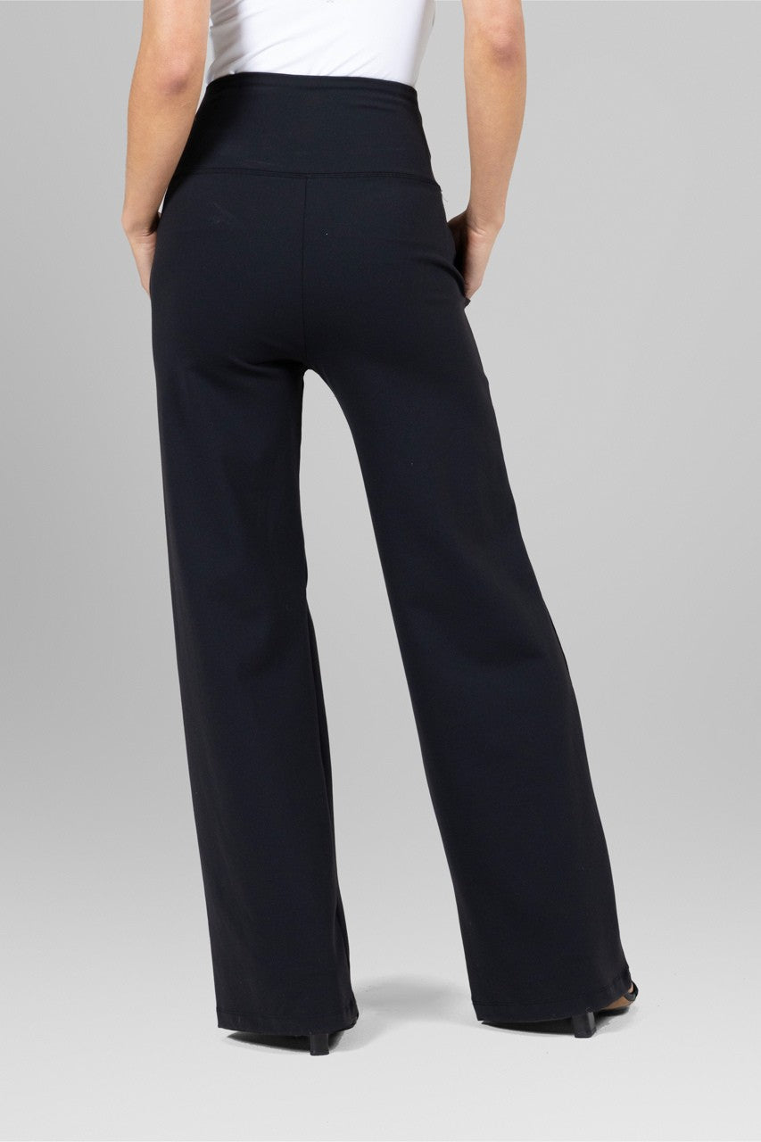 KiraGrace HIGH WAIST WIDE LEG PANT: BLACK