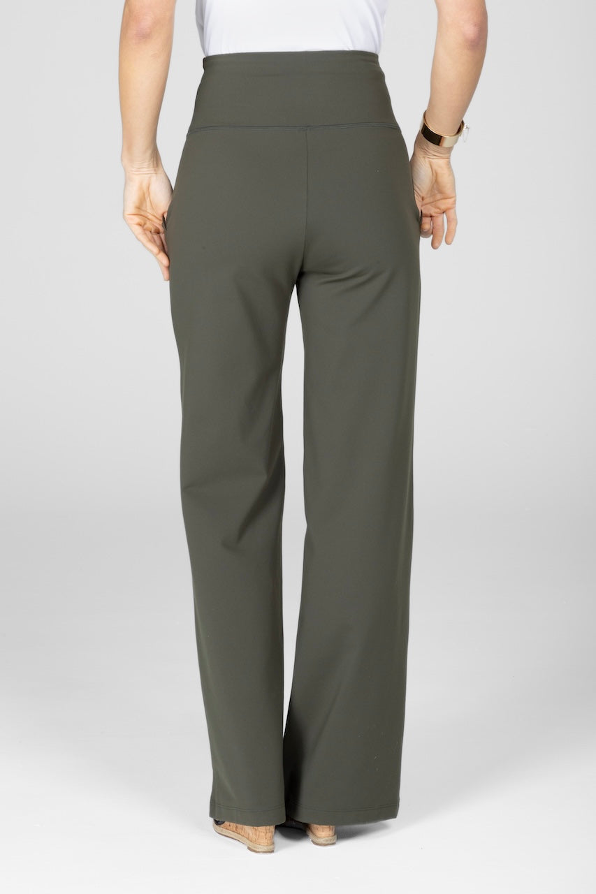 KiraGrace HIGH WAIST WIDE LEG PANT: FOREST NIGHT