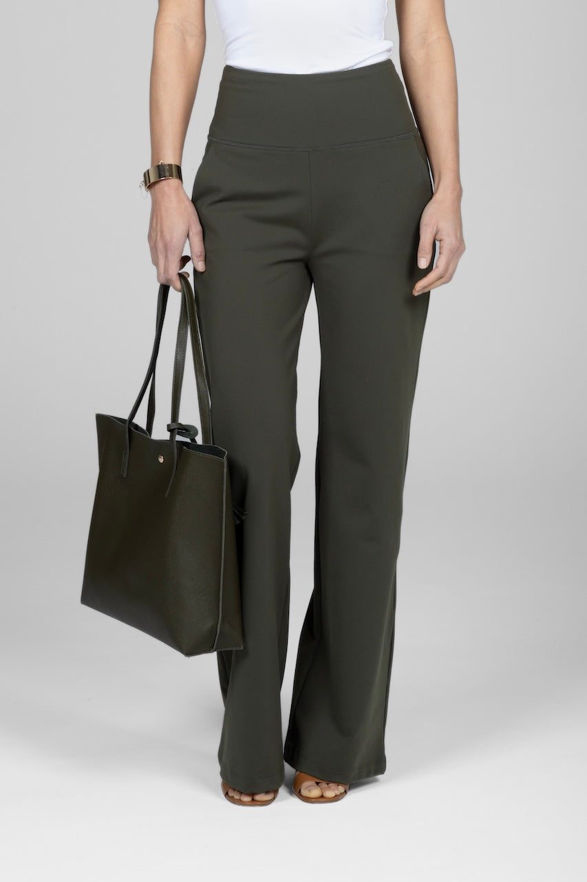 KiraGrace HIGH WAIST WIDE LEG PANT: FOREST NIGHT