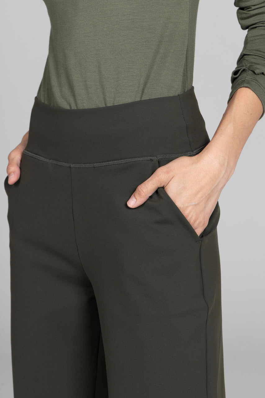 KiraGrace NINA STRAIGHT LEG PANT: LODEN GREEN