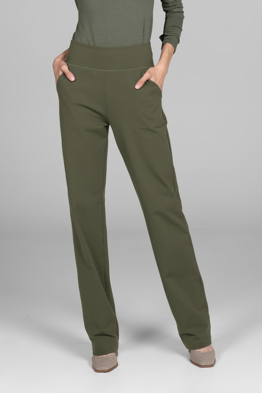 KiraGrace NINA STRAIGHT LEG PANT: FOREST NIGHT