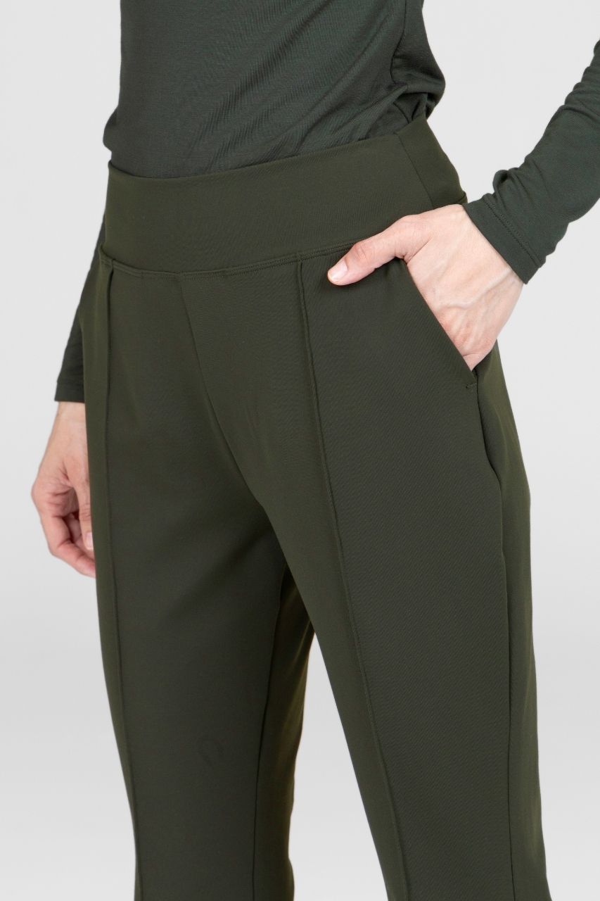 KiraGrace VICTORIA HIGH WAIST FLARE PANT: LODEN