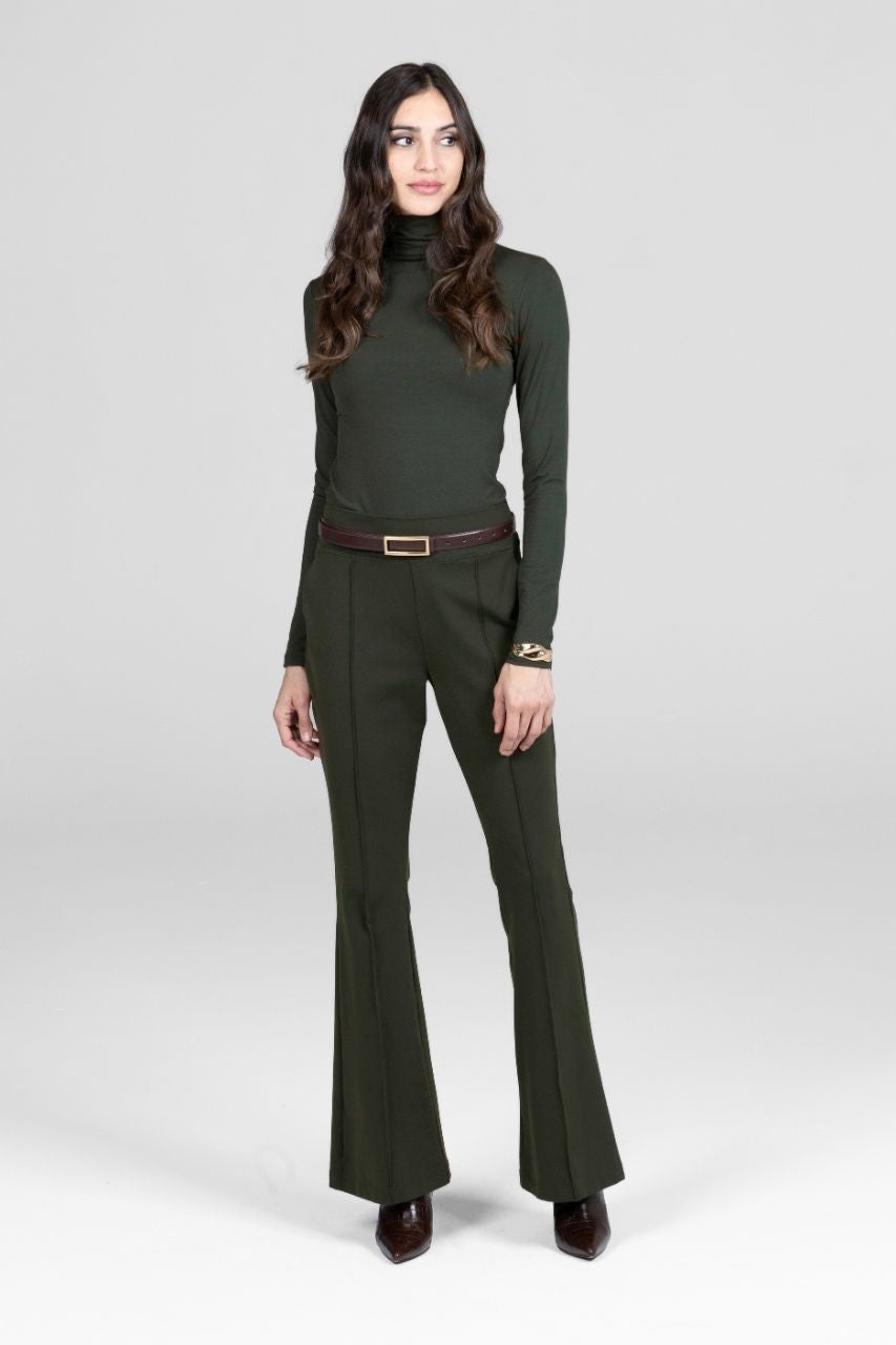 KiraGrace VICTORIA HIGH WAIST FLARE PANT: LODEN