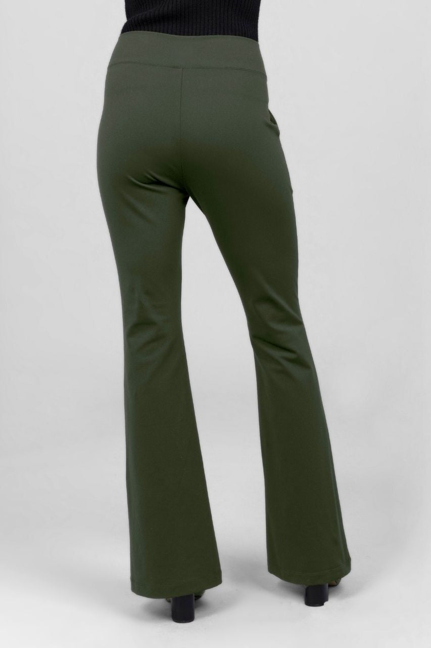KiraGrace VICTORIA HIGH WAIST FLARE PANT: LODEN