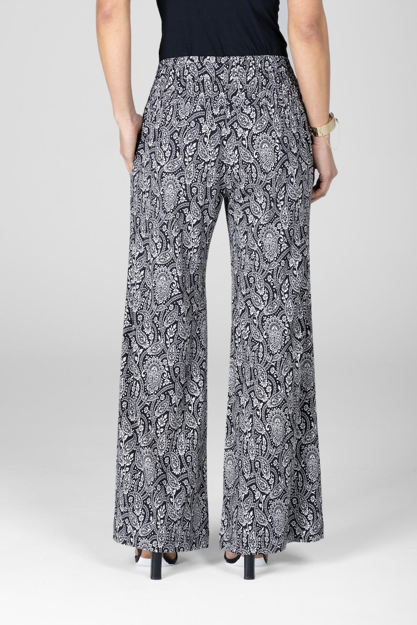 KiraGrace PORTOFINO TRAVEL PANT: BLACK PAISLEY