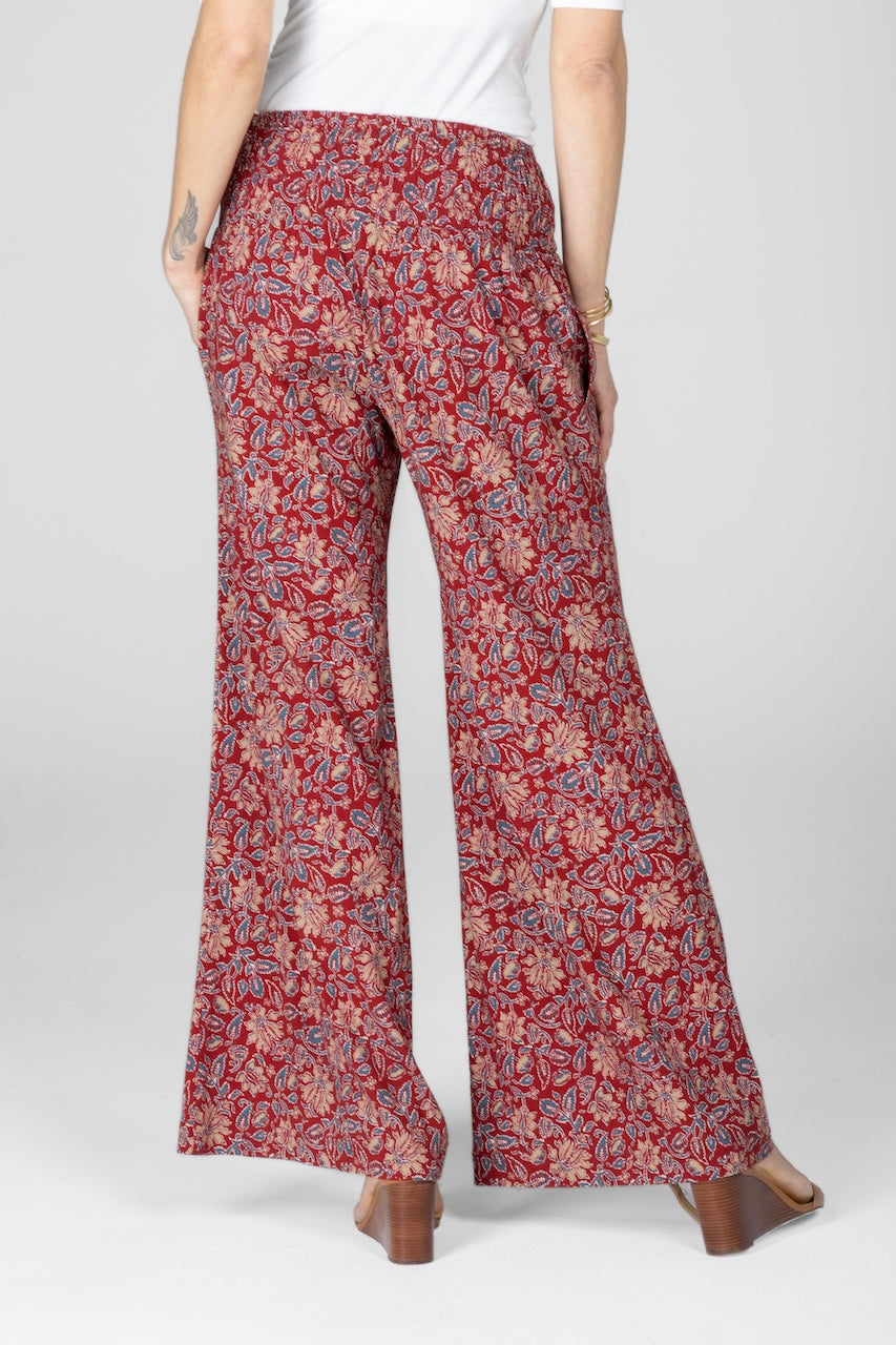 KiraGrace PORTOFINO TRAVEL PANT: RED MOTIF