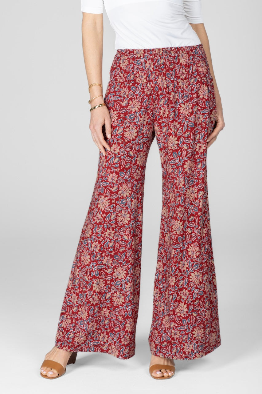 KiraGrace PORTOFINO TRAVEL PANT: RED MOTIF