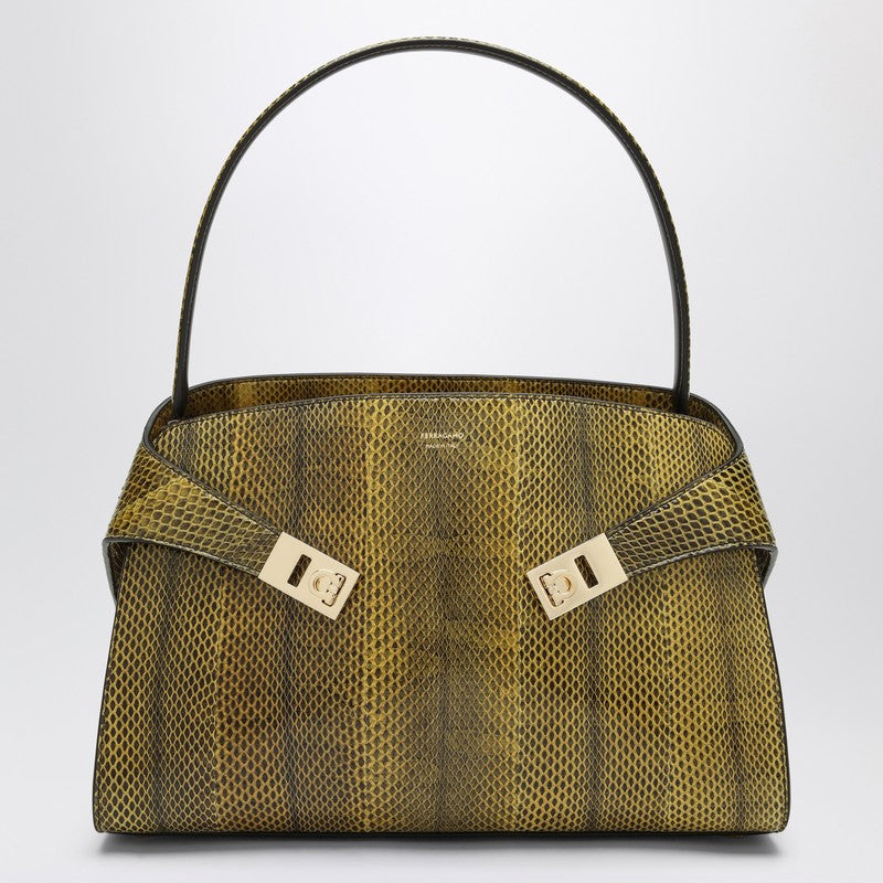 Ferragamo Hug Soft M Bag In Ginger/dark Brown