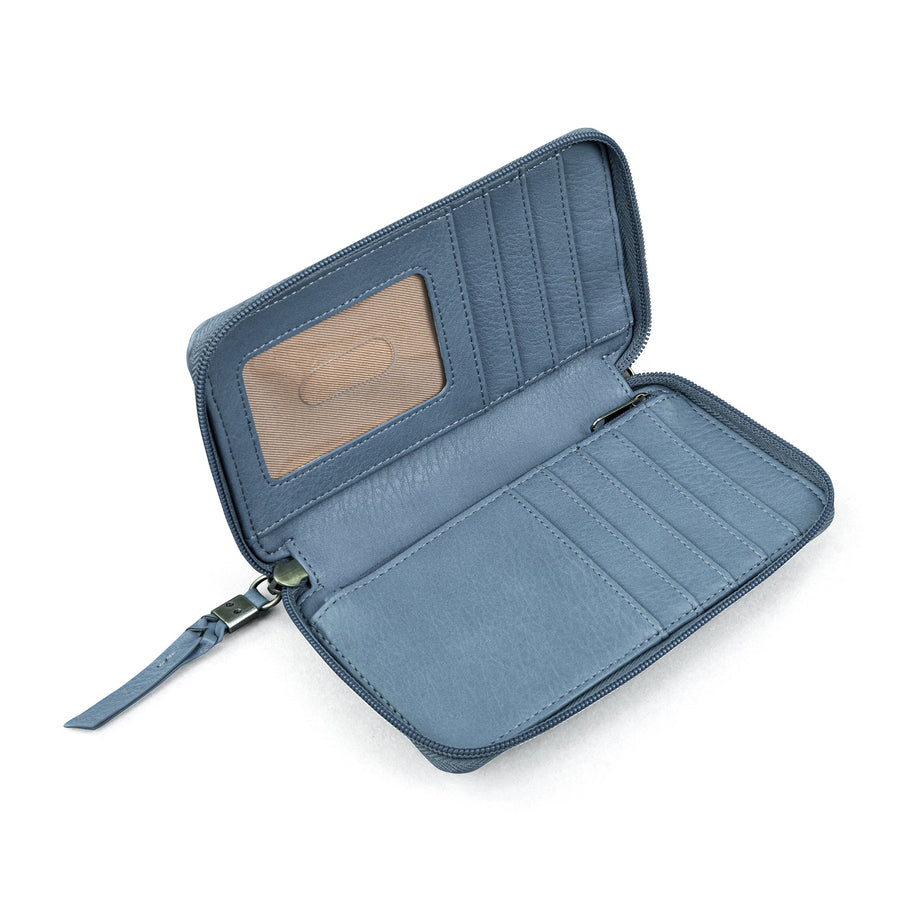 Silverlake Smartphone Wallet - Leather - Maritime Wave Embossed