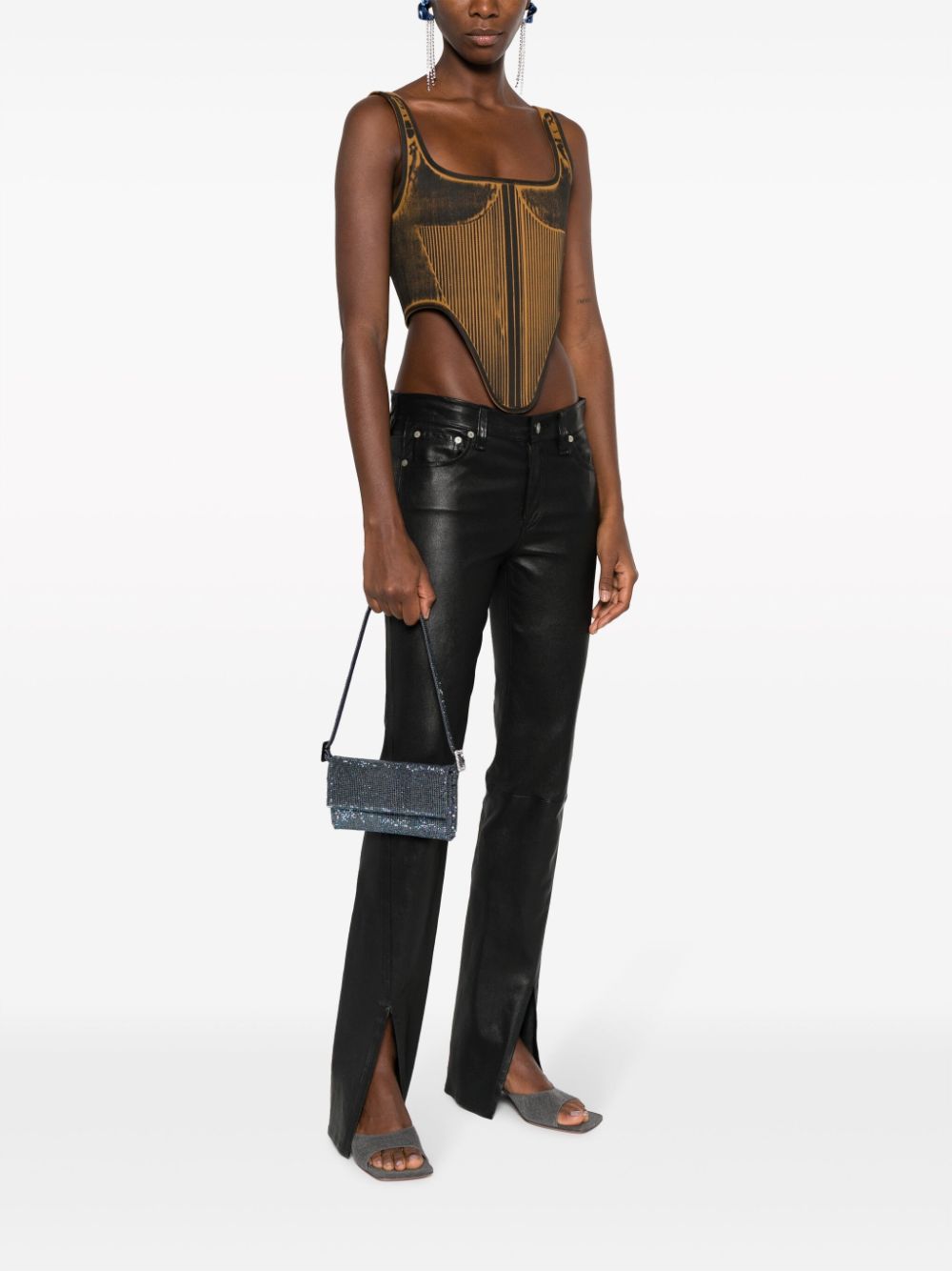 Benedetta Bruzziches Vitty La Mignon Rhinestone-embellished Denim Bag