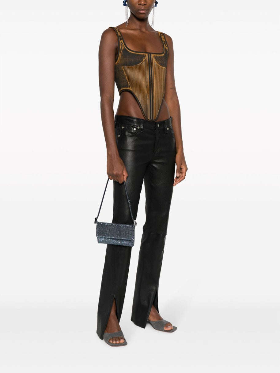 Benedetta Bruzziches Vitty La Mignon Rhinestone-embellished Denim Bag