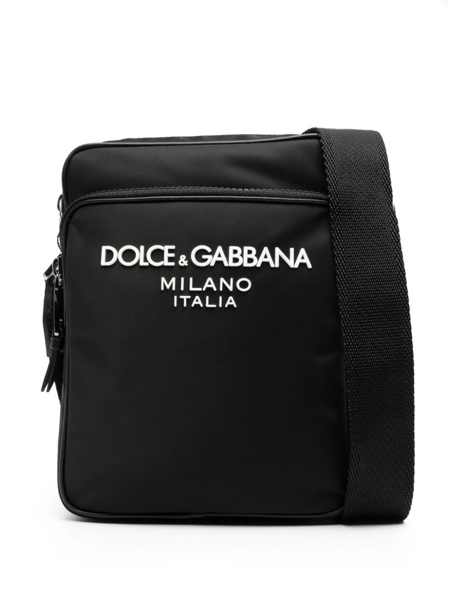 Dolce & Gabbana Nylon Logo Shoulder Bag Black