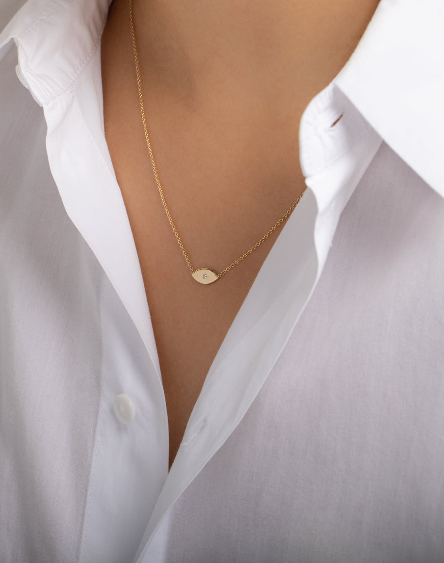 Zoe Lev Diamond Evil Eye Necklace