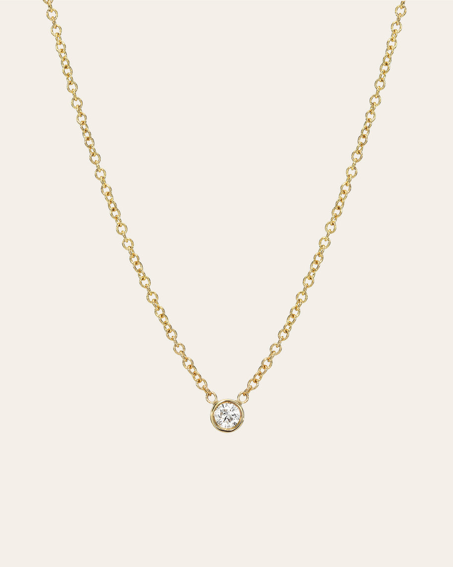 Zoe Lev Small Bezel Diamond Necklace