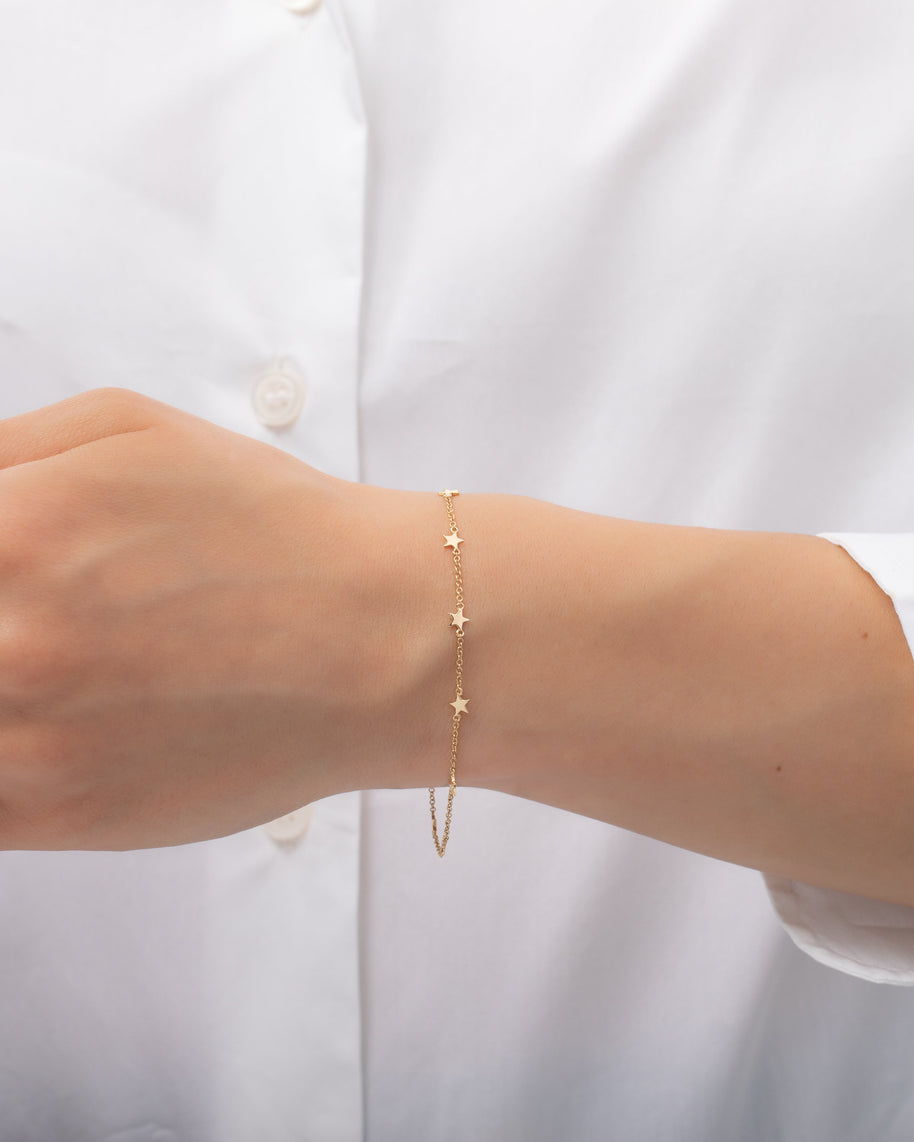 Zoe Lev 14k Gold Star Charms Bracelet