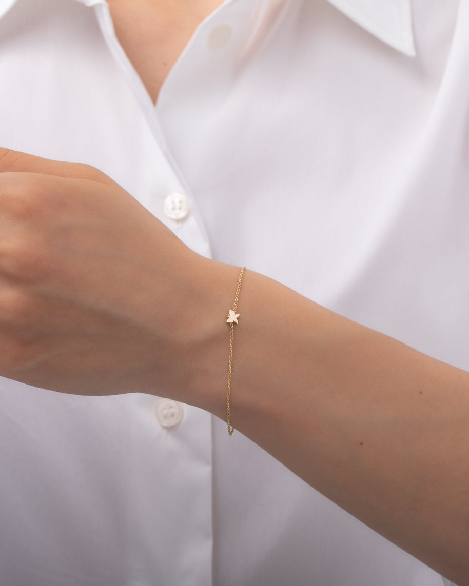 Zoe Lev 14k Gold Tiny Butterfly Bracelet