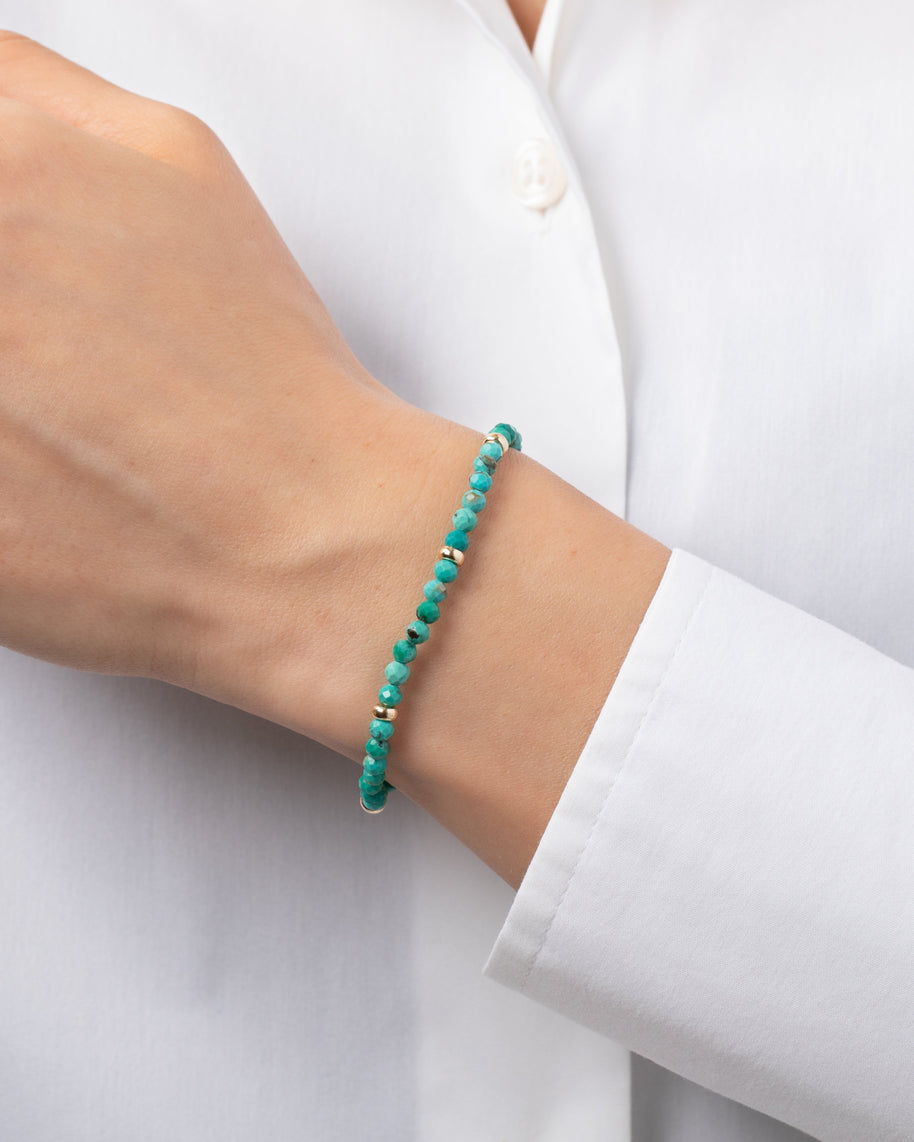 Zoe Lev 14K Gold Turquoise Segment Bead Bracelet