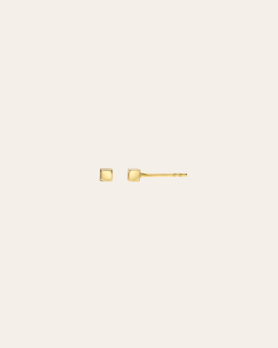 Zoe Lev 14k Gold Small Cube Stud Earrings