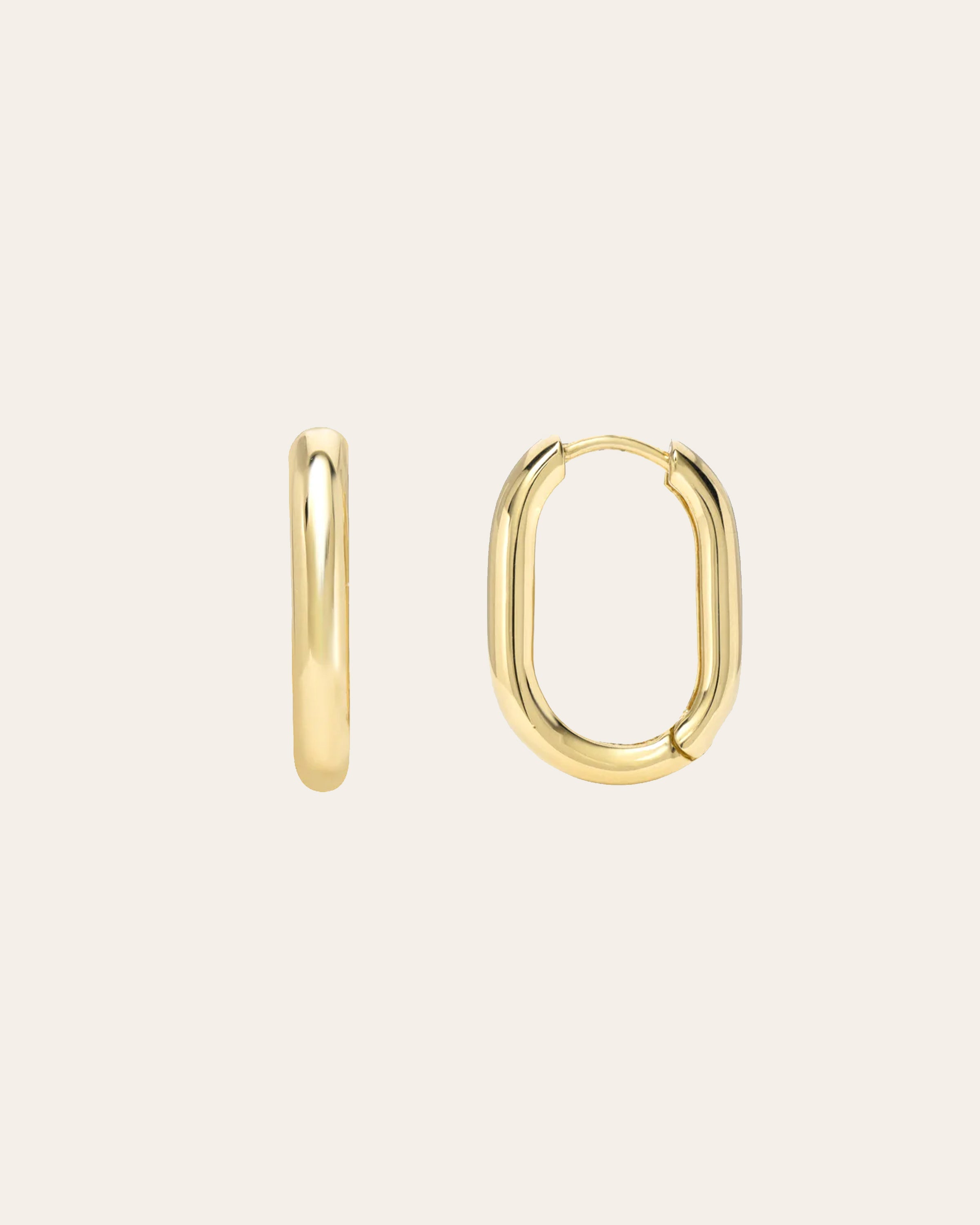 Zoe Lev 14k Gold Thick Oval Hoop Earrings