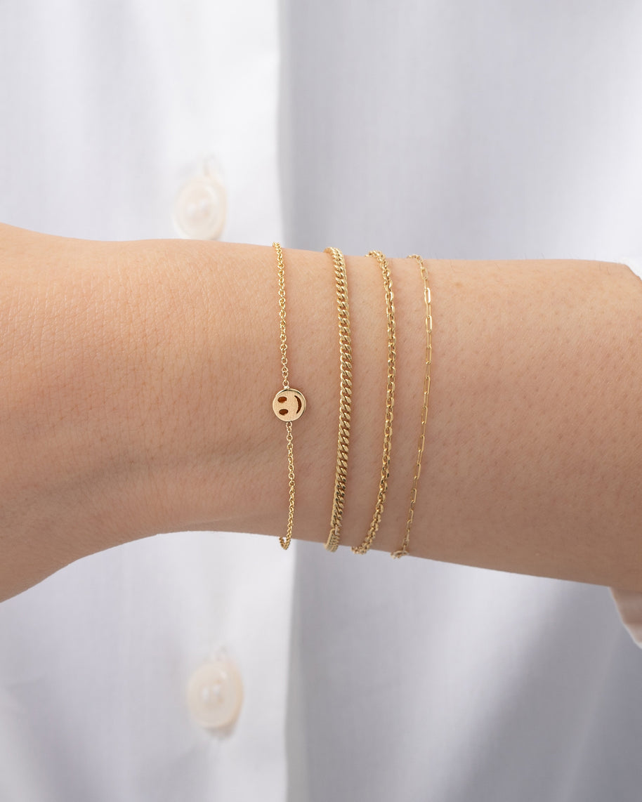 Zoe Lev 14k Gold Tiny Smile Emoji Bracelet