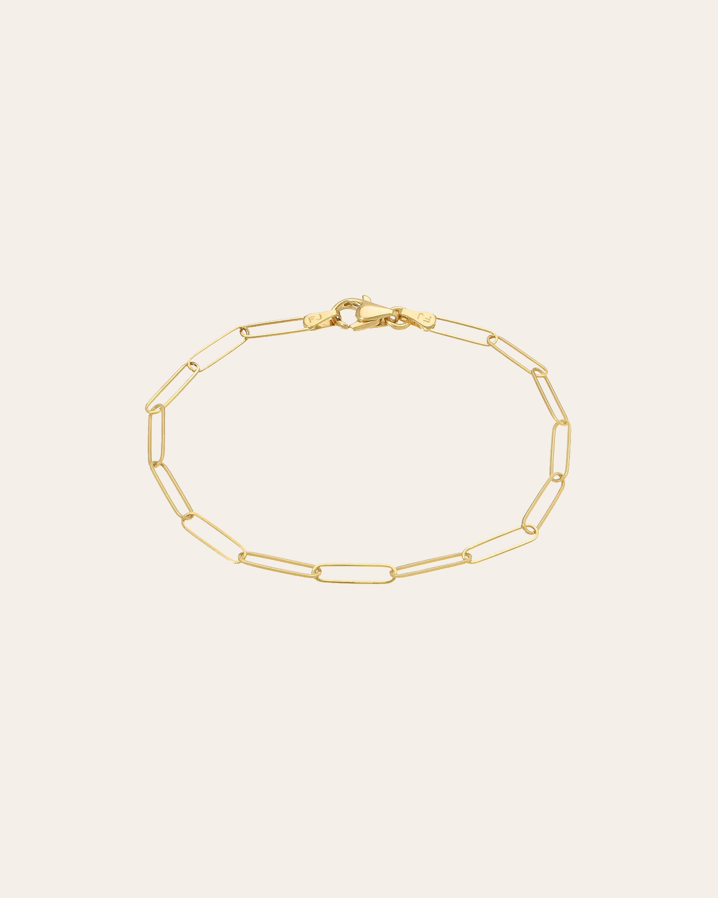 Zoe Lev 14k Gold Paper Clip Chain Bracelet