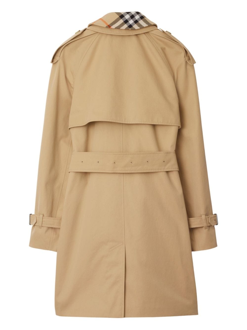 Burberry Double Breasted Belted Trench Coat in Beige