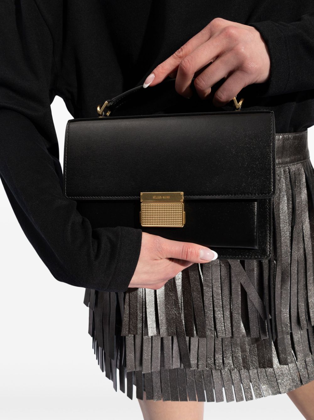 Golden Goose Venezia Leather Handbag In Black