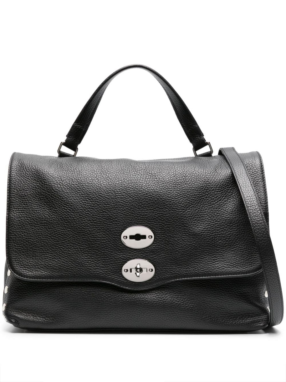 Zanellato Postina Daily Medium Leather Handbag - Black