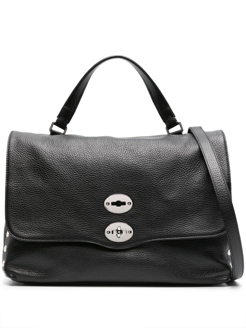 Zanellato Postina Daily Medium Leather Handbag - Black