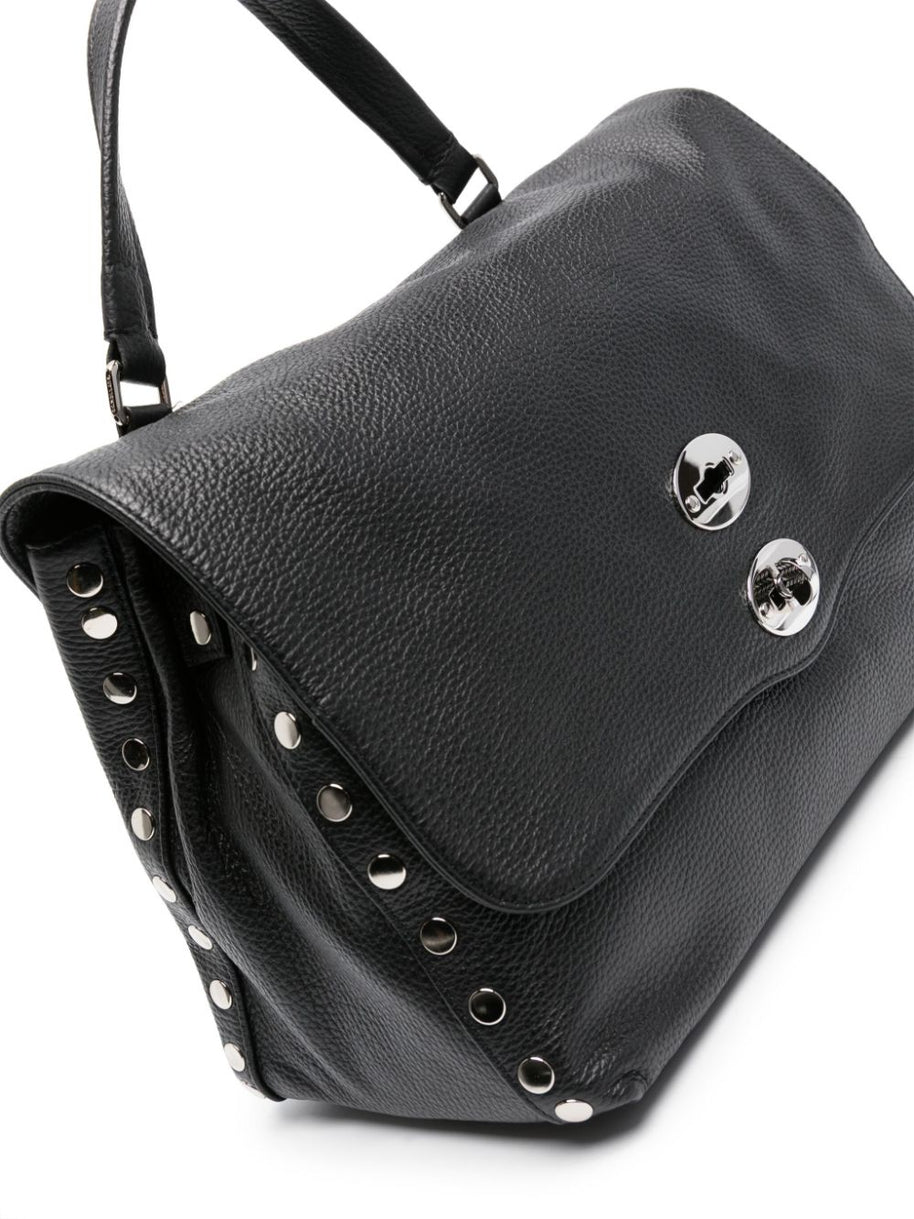Zanellato Postina Daily Medium Leather Handbag - Black
