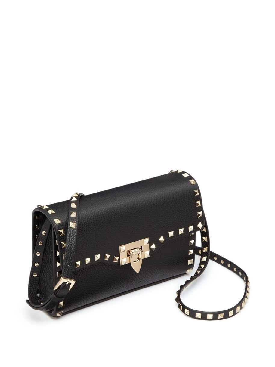 Valentino Garavani Rockstud Small Leather Shoulder Bag - Black