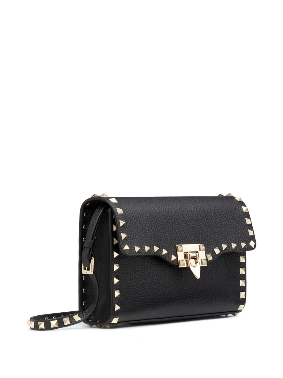 Valentino Garavani Rockstud Small Leather Shoulder Bag - Black