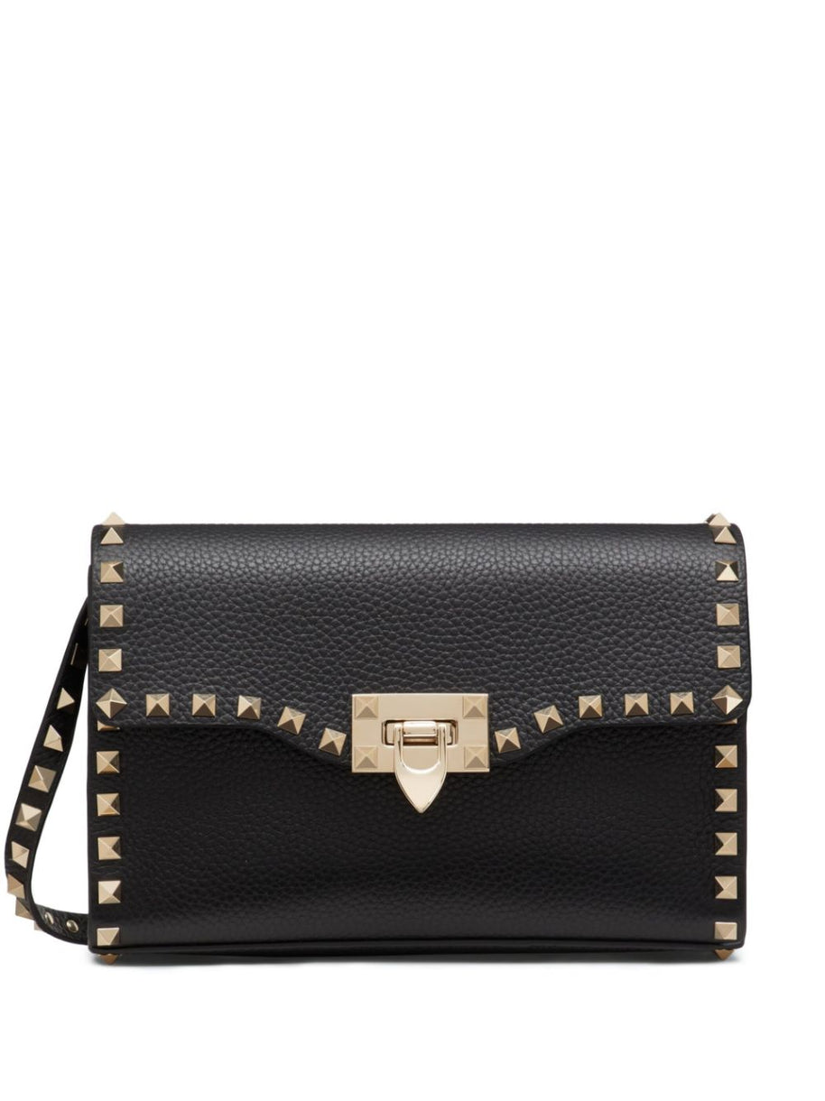 Valentino Garavani Rockstud Small Leather Shoulder Bag - Black