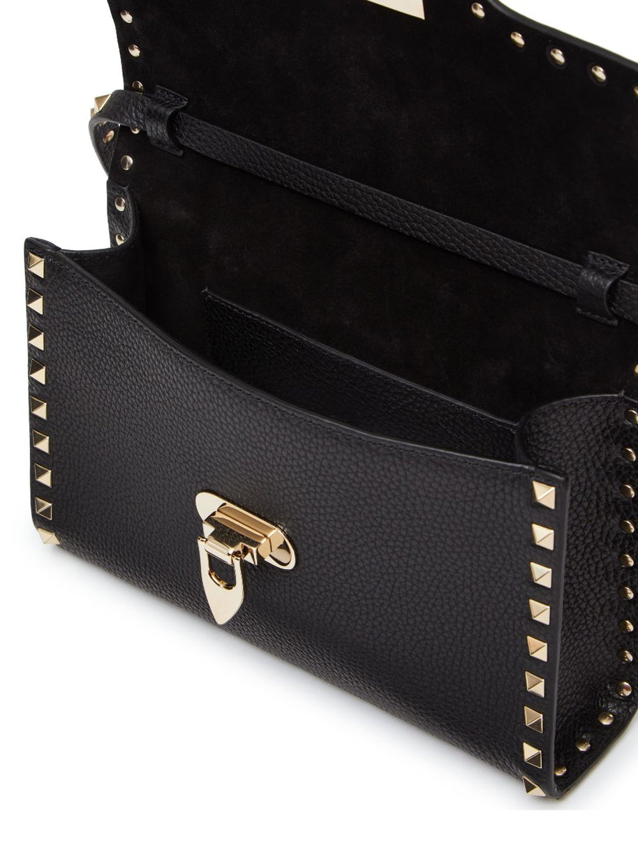 Valentino Garavani Rockstud Small Leather Shoulder Bag - Black
