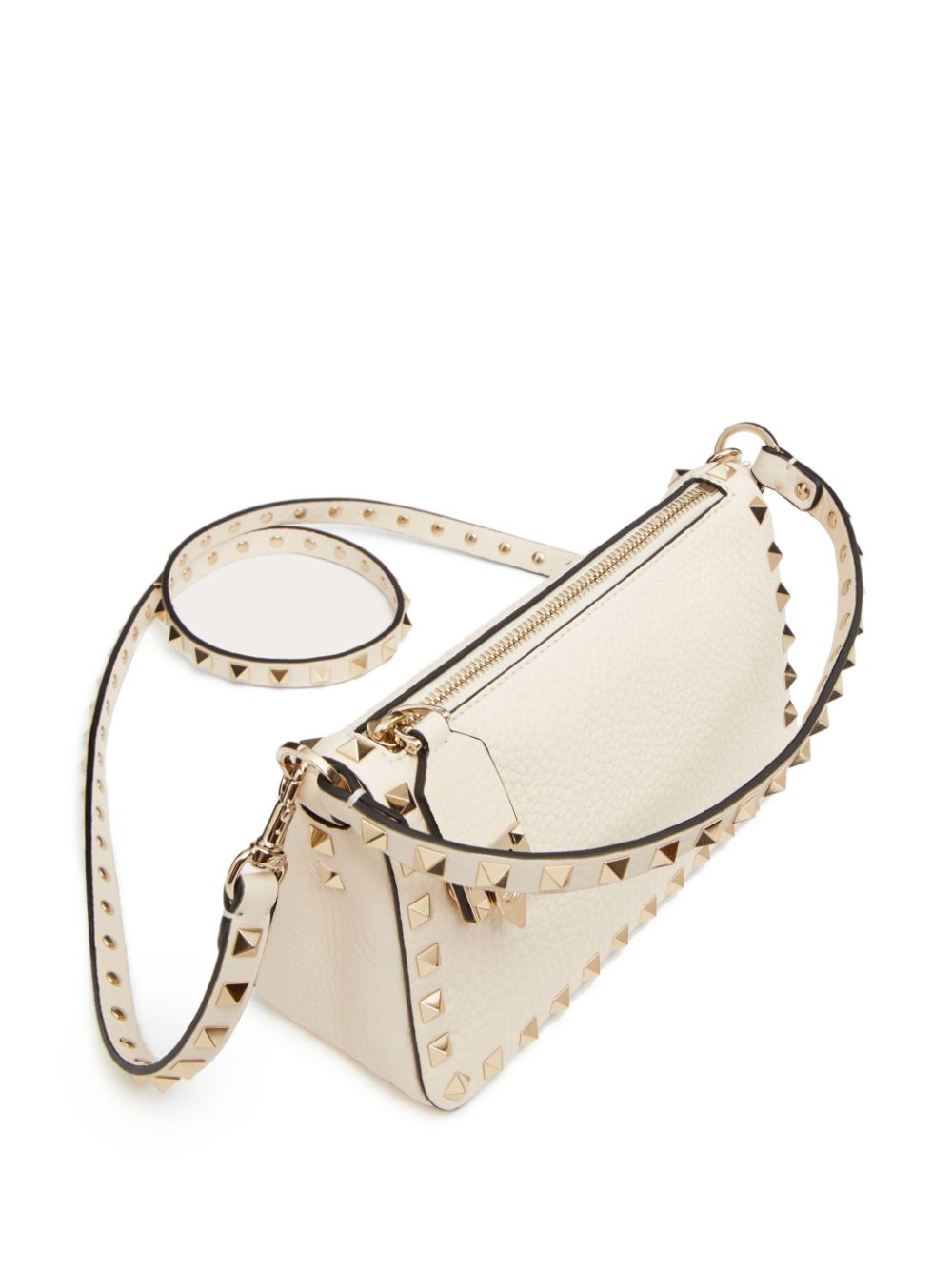 Valentino Garavani Rockstud Small Leather Shoulder Bag - Ivory