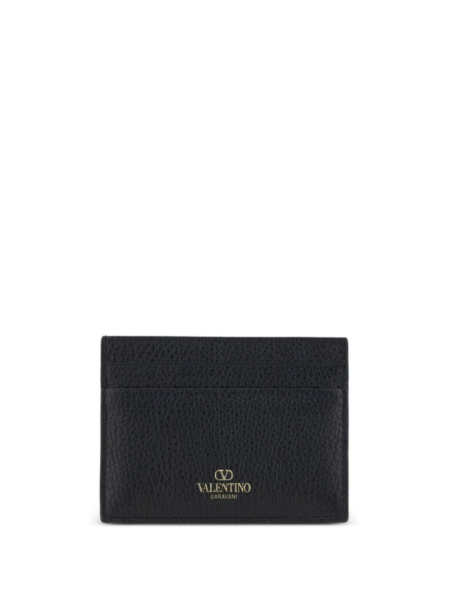 Valentino Garavani Rockstud Leather Card Case - Black