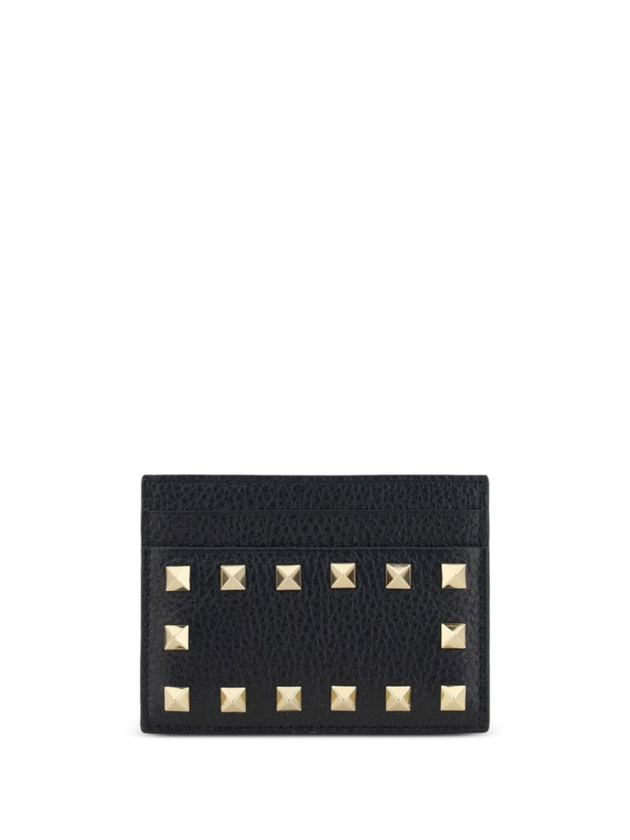 Valentino Garavani Rockstud Leather Card Case - Black
