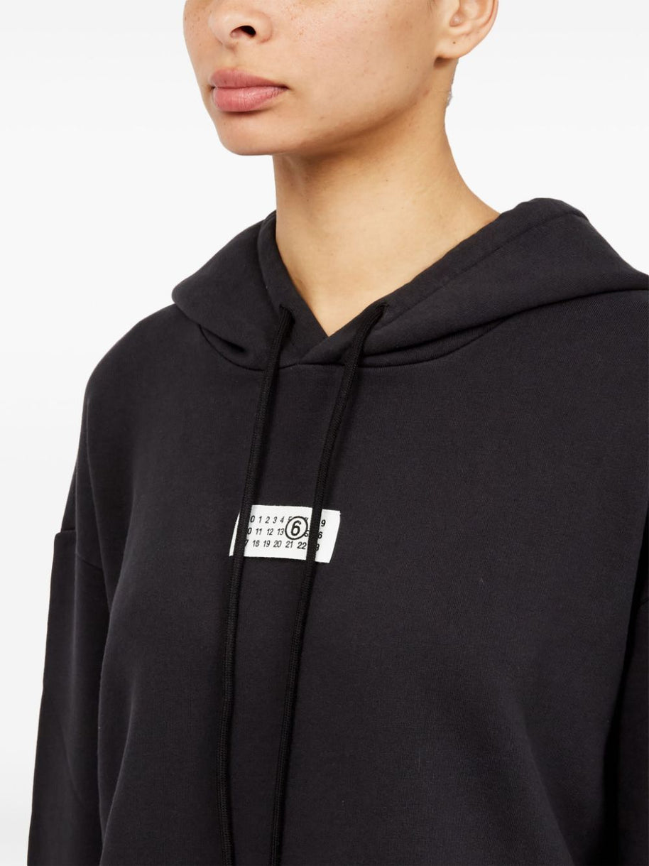 MM6 Maison Margiela Cotton Jearsey Hooded Sweatshirt in Black