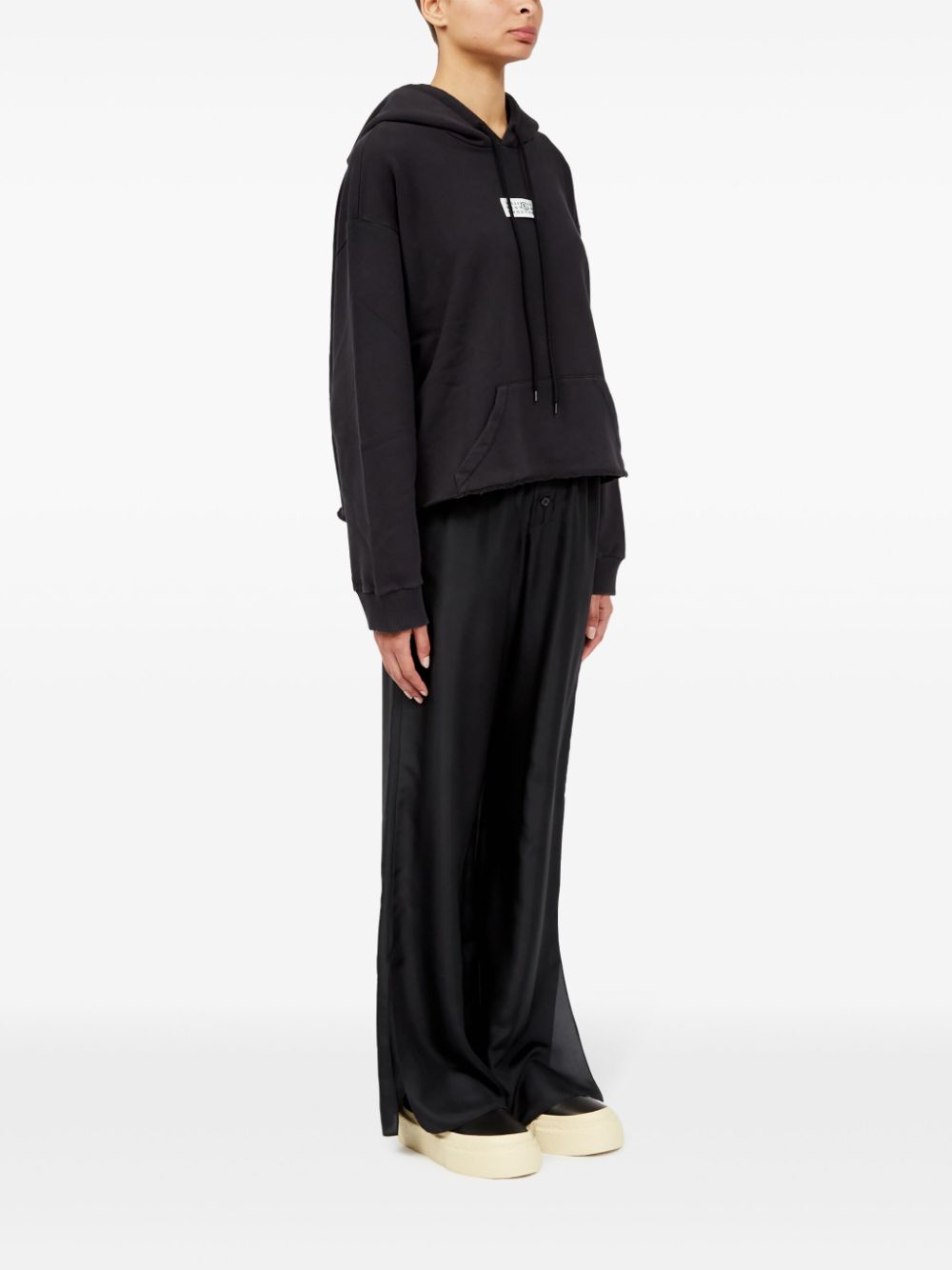 MM6 Maison Margiela Cotton Jearsey Hooded Sweatshirt in Black