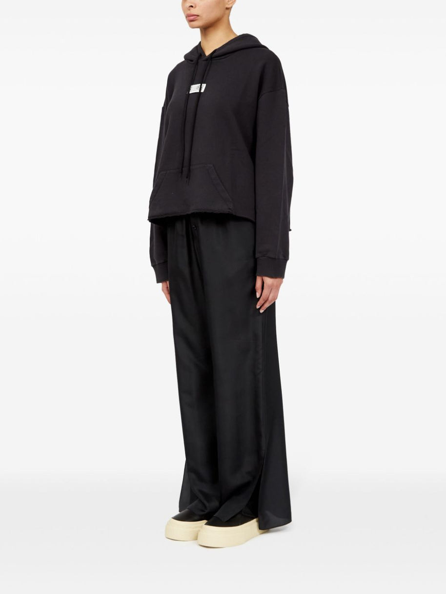 MM6 Maison Margiela Cotton Jearsey Hooded Sweatshirt in Black