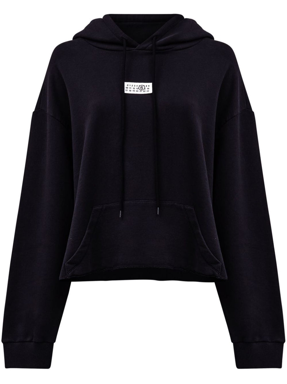 MM6 Maison Margiela Cotton Jearsey Hooded Sweatshirt in Black