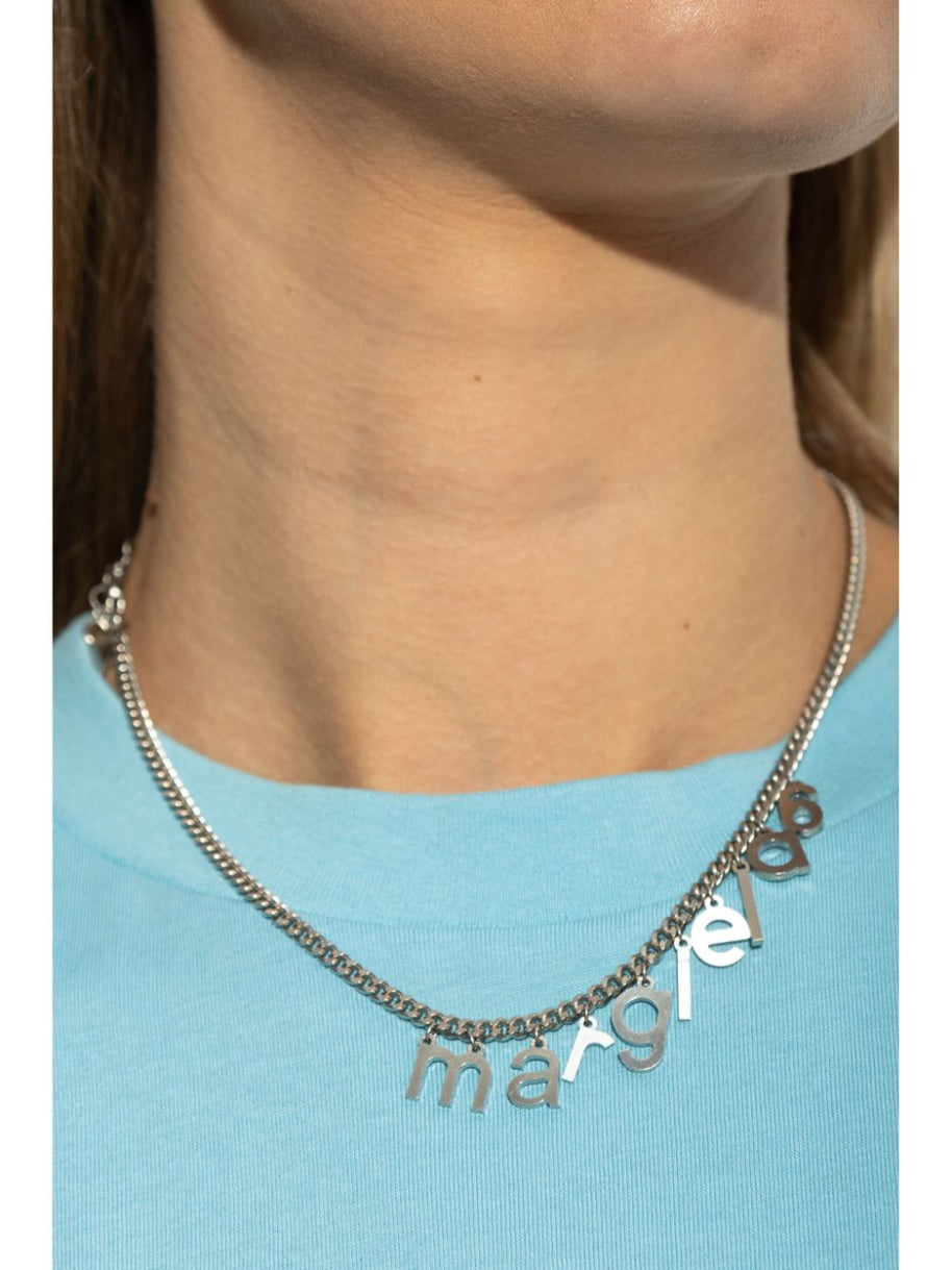 MM6 Maison Margiela Logo Necklace in Silver