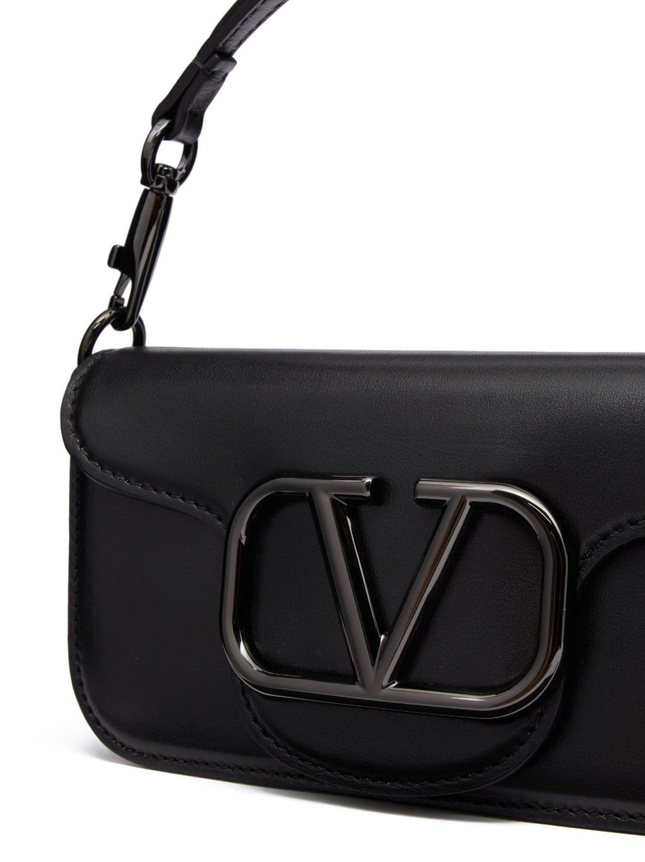Valentino Garavani Locò Small Leather Shoulder Bag - Black