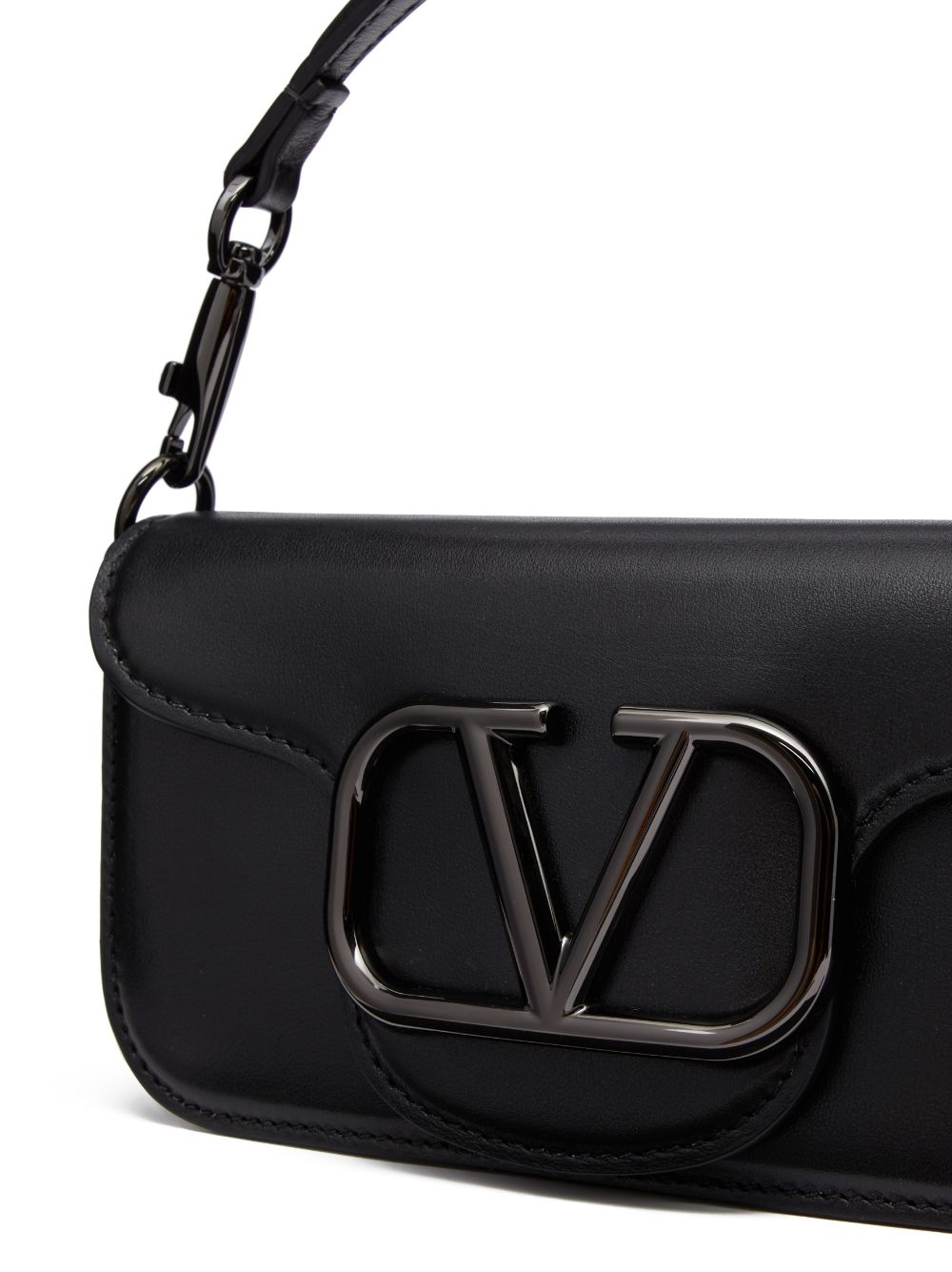 Valentino Garavani Locò Small Leather Shoulder Bag - Black