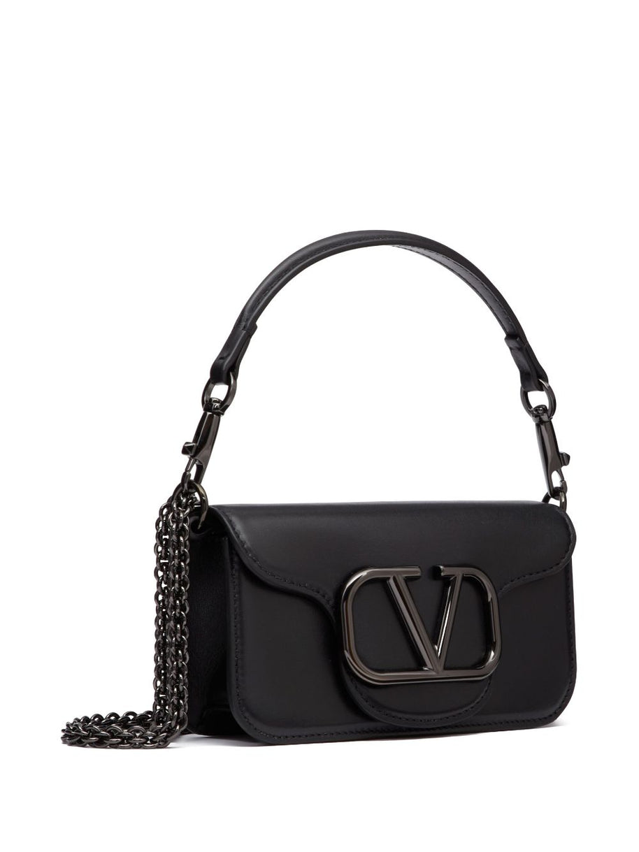 Valentino Garavani Locò Small Leather Shoulder Bag - Black