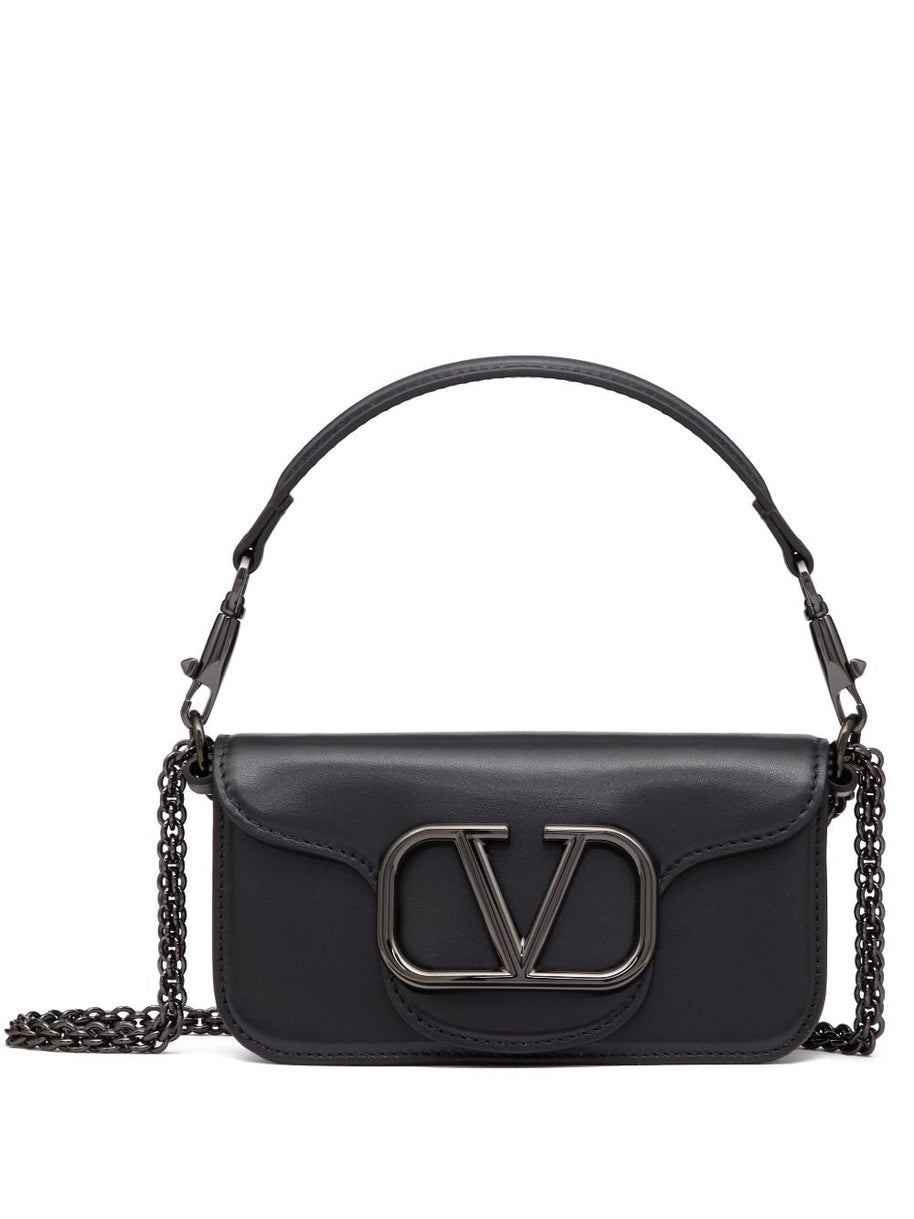 Valentino Garavani Locò Small Leather Shoulder Bag - Black