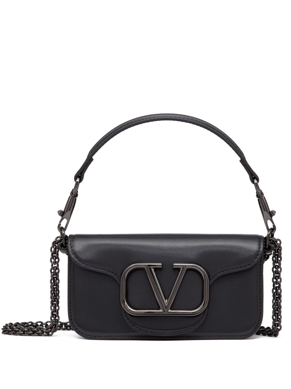 Valentino Garavani Locò Small Leather Shoulder Bag - Black