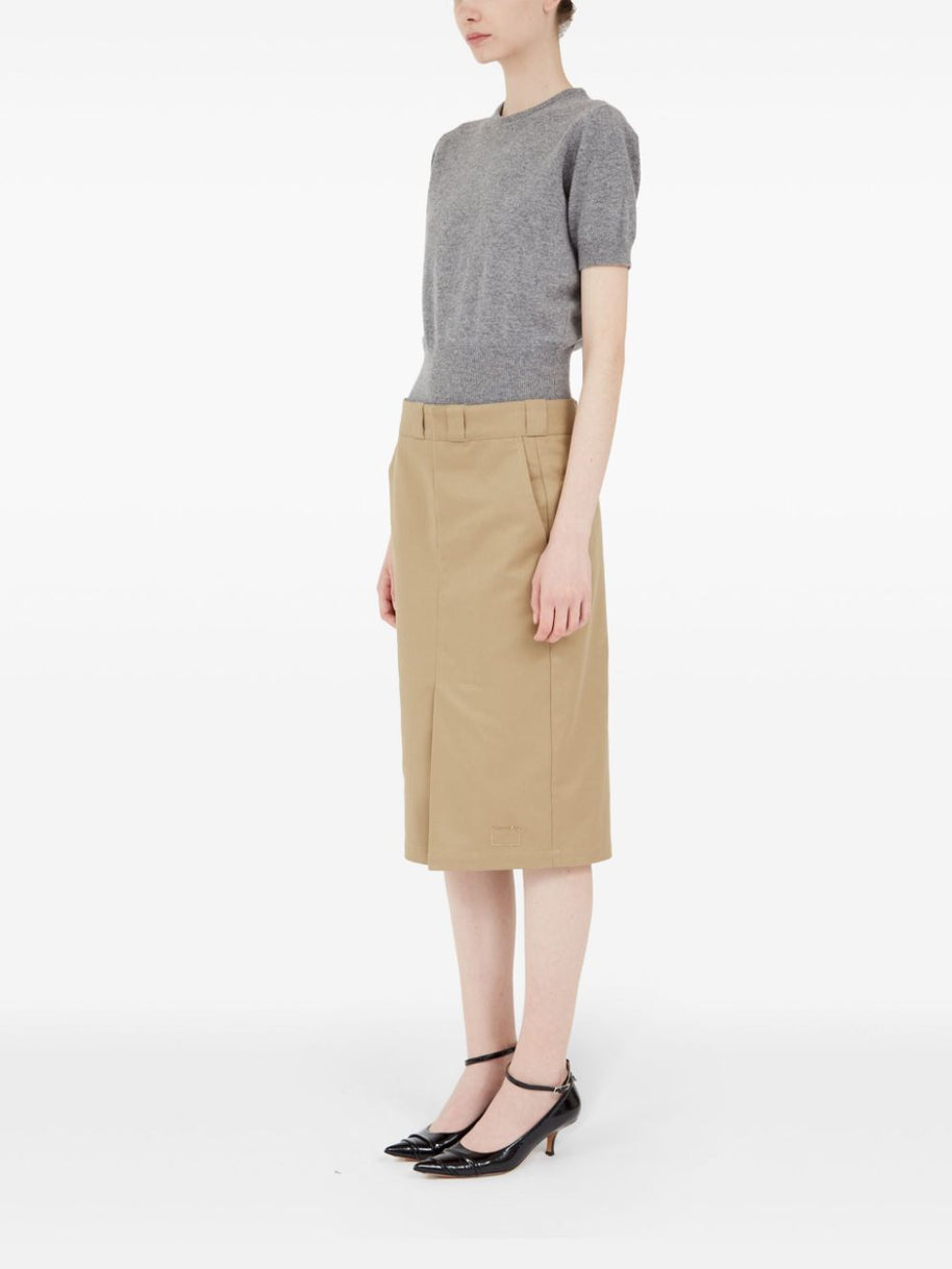 Maison Margiela Skater Chino Midi Skirt In Camel