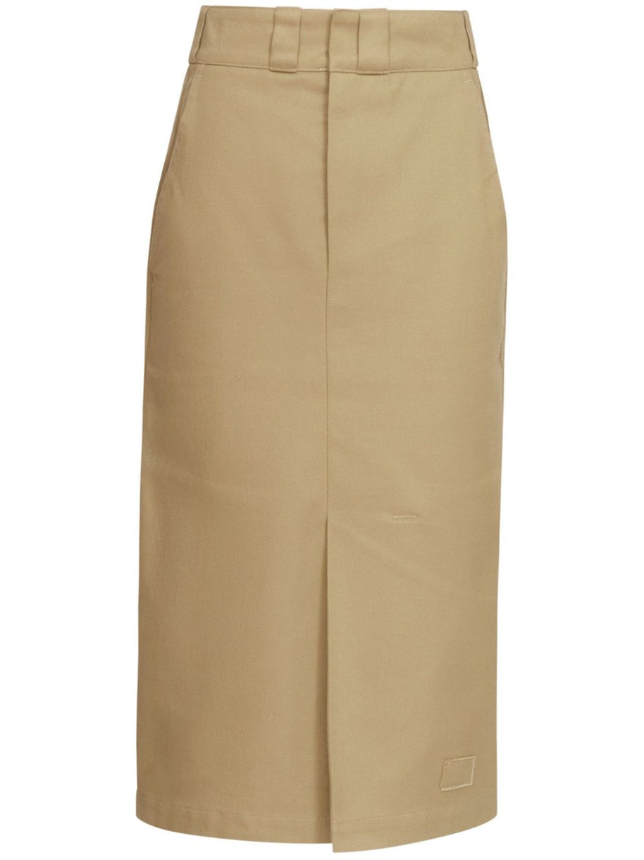 Maison Margiela Skater Chino Midi Skirt In Camel