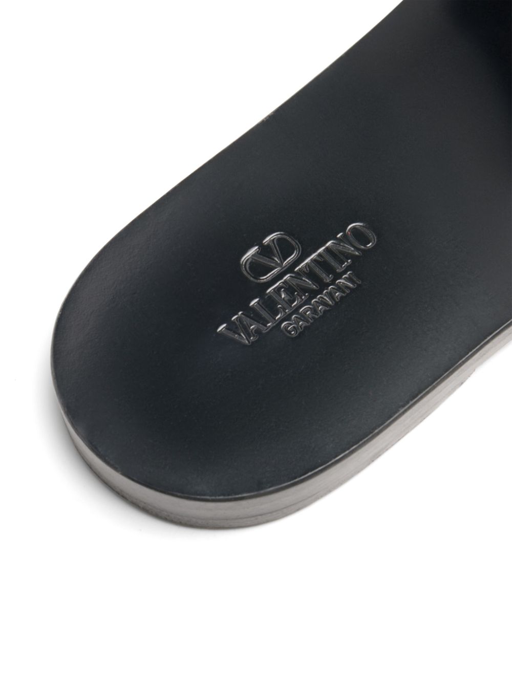 Valentino Garavani Viva Superstar Leather Slide Sandals - Black